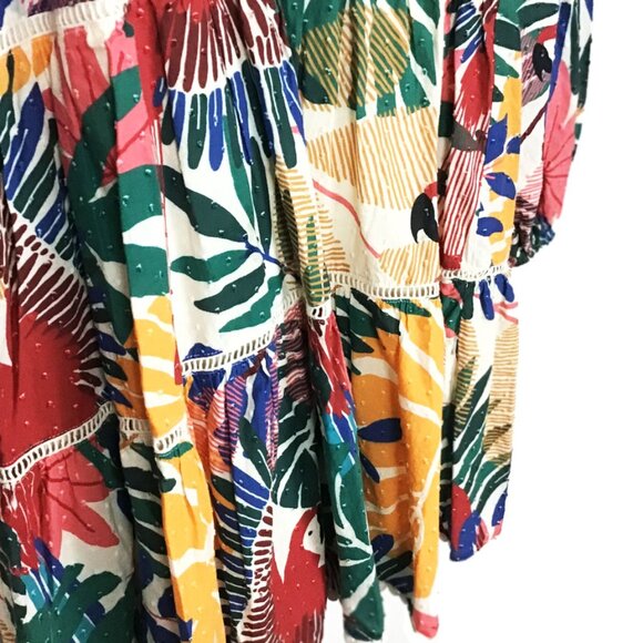 Farm Rio Off White Macaw Mini Dress NWOT - Picture 9 of 16